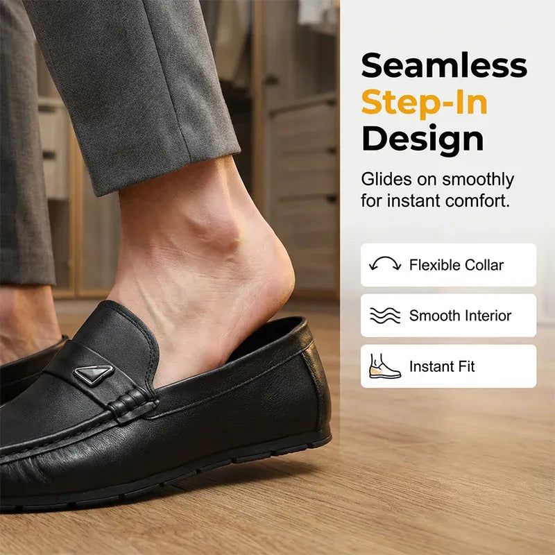 Men’s Leather-Look Slip-On Driving Loafers