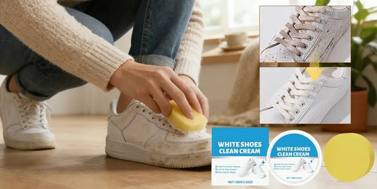 White Shoe Cleaning Cream with Sponge