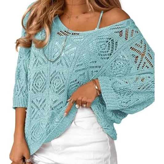 Women’s Openwork Crochet Knit Top