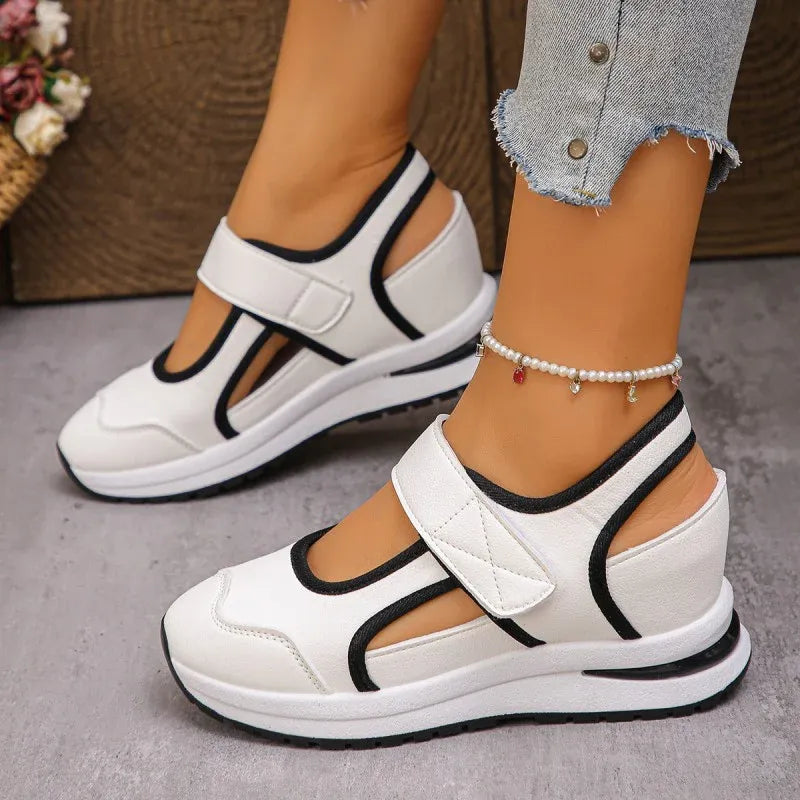 Women’s Cutout Hook-and-Loop Walking Shoes