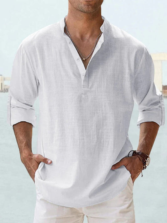 Men’s Lightweight Linen Henley Shirt