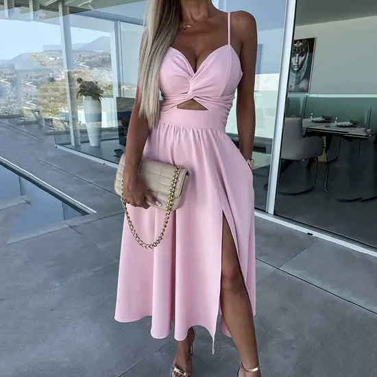 Women’s Cutout Slit Midi Dress