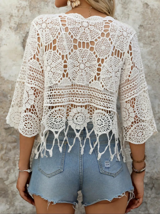 Women’s Boho Crochet Fringe Cover Up