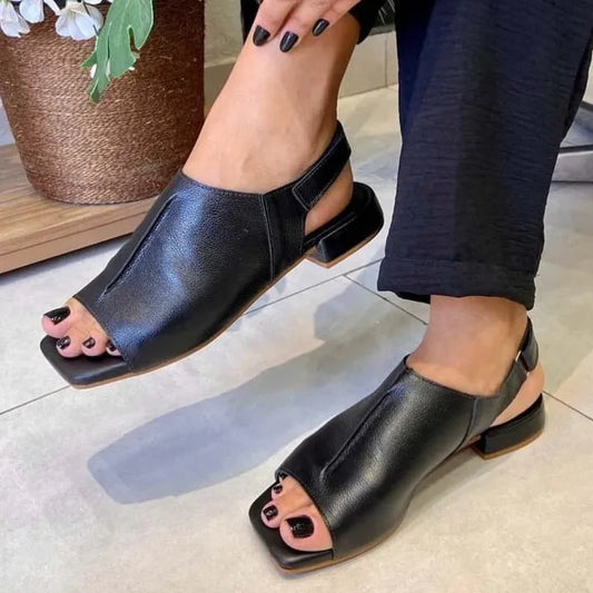 Women’s Leather-Look Slingback Sandals