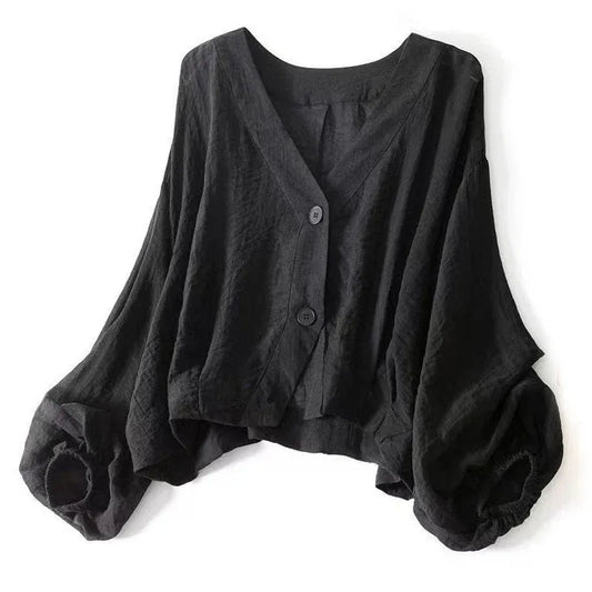 Women's V-Neck Button Front Blouse