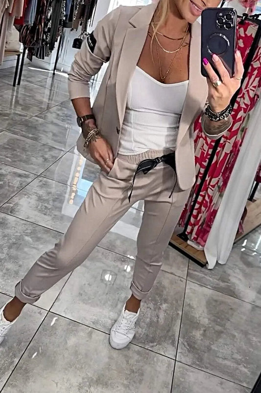 Women’s Casual Blazer and Pants 2-Piece Set
