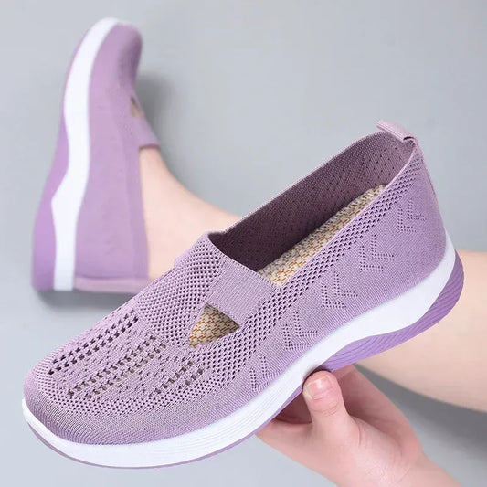 Women’s Breathable Knit Slip-On Walking Shoes