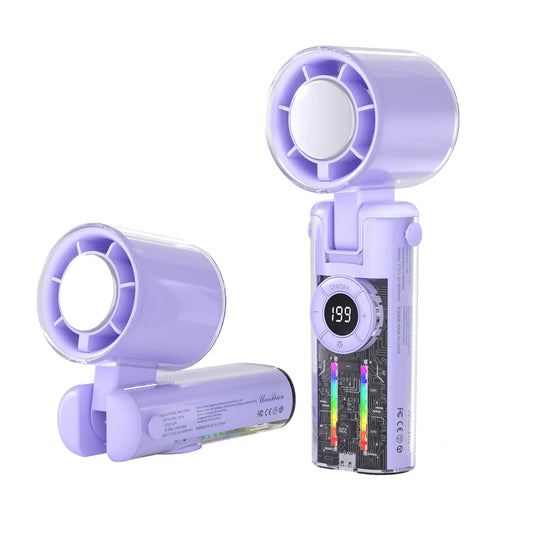 Portable Bladeless Handheld Fan with Digital Display