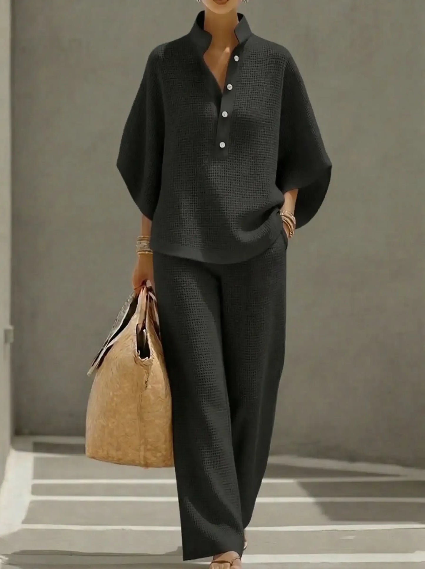 Women's Waffle Textured Lounge Set