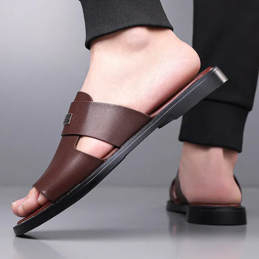 Men’s Cross-Strap Open-Toe Slide Sandals
