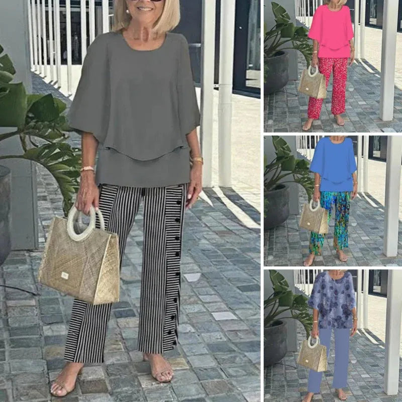 Women’s Relaxed Top and Printed Pants Set