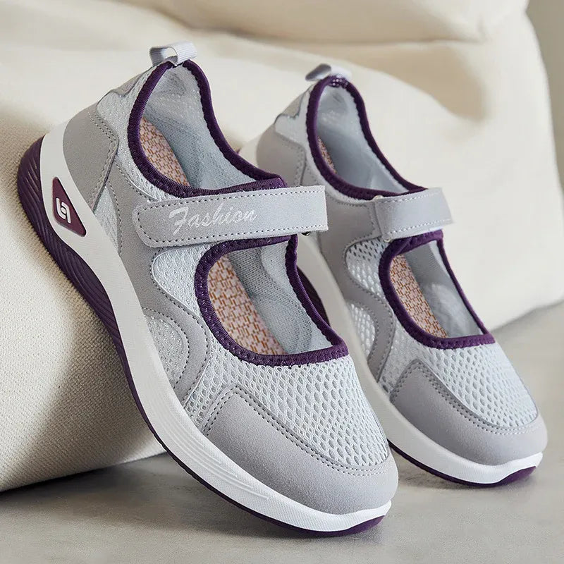 Women’s Breathable Hook-and-Loop Comfort Walking Shoes