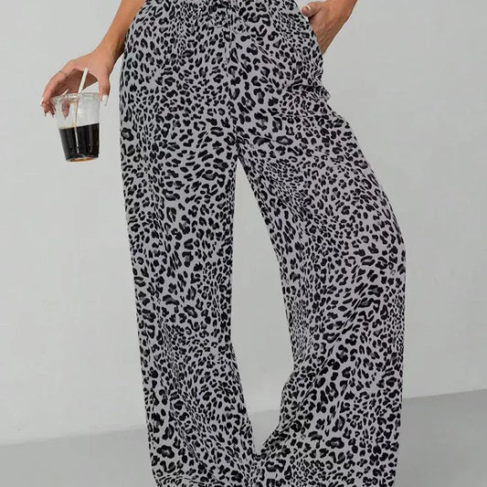 Women’s Leopard Print Wide-Leg Pants