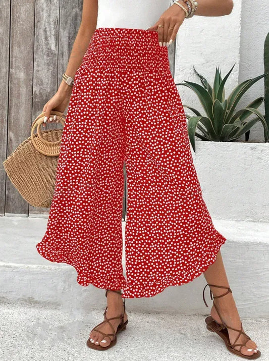 Women’s High-Waisted Flowy Wide-Leg Pants
