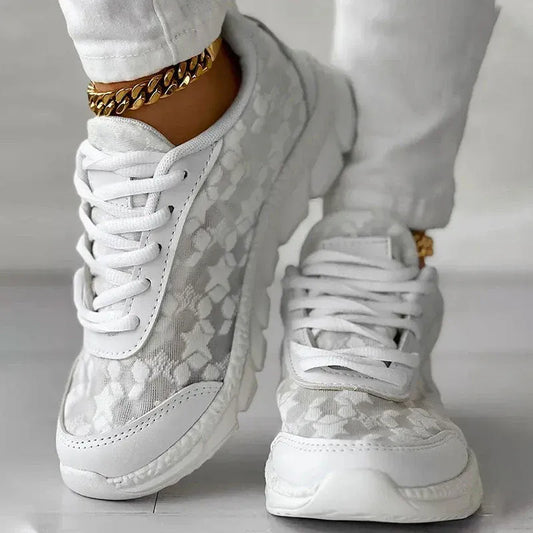 Women’s Floral Lace-Up Sneakers