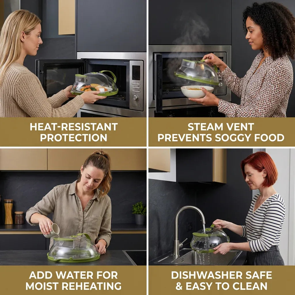Microwave Splatter Cover with Steam Vent & Moisture Lock