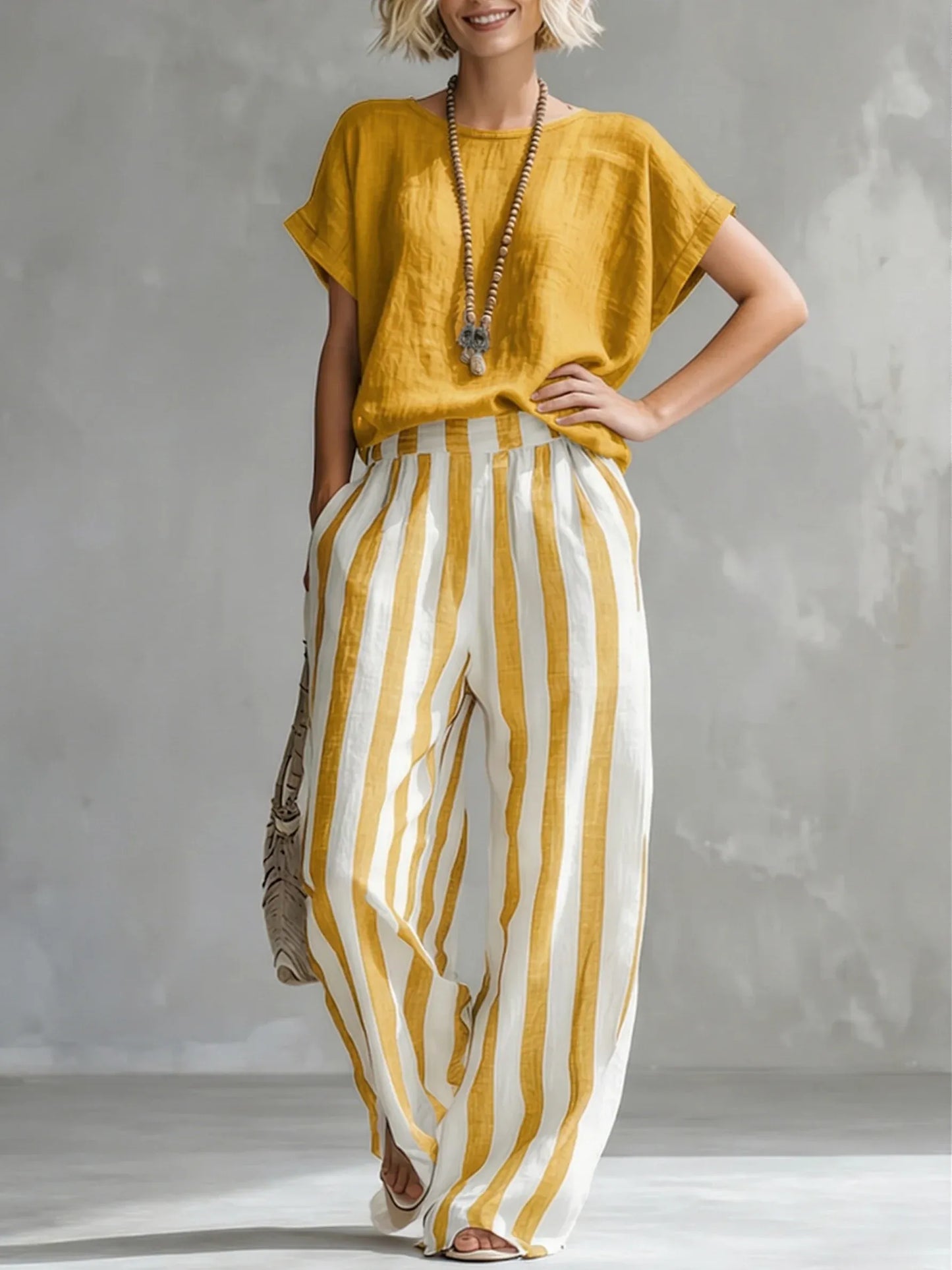 Striped Loose-Fit Two-Piece Lounge Set