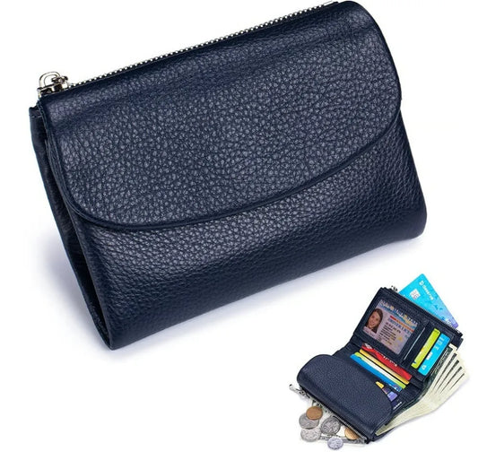 Unisex Pebble Leather RFID Wallet