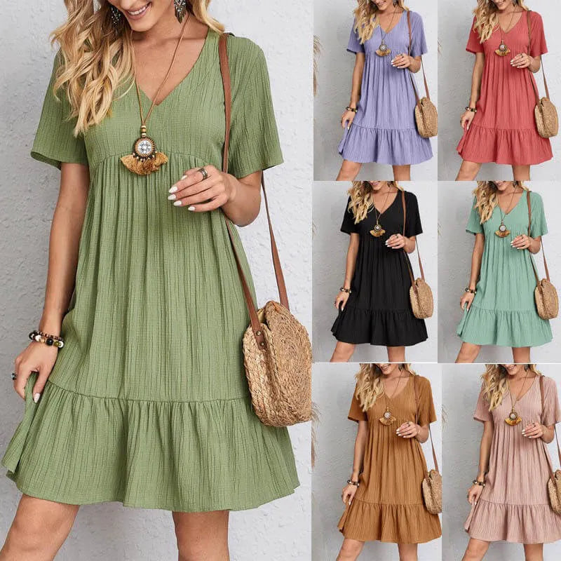 Women’s Relaxed Fit Tie-Waist Midi Dress