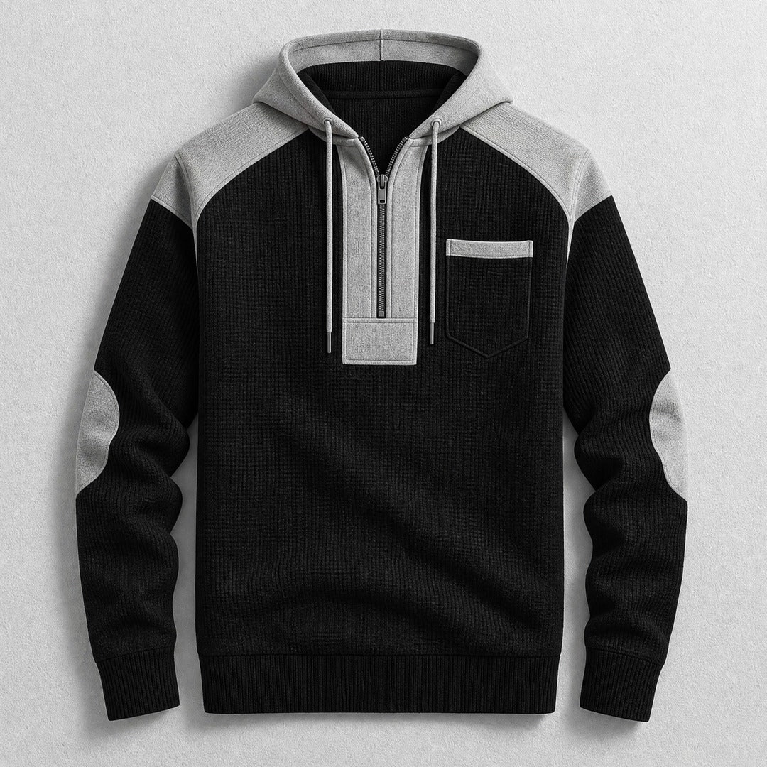 Men's Waffle Hooded Half-Zip Pullover