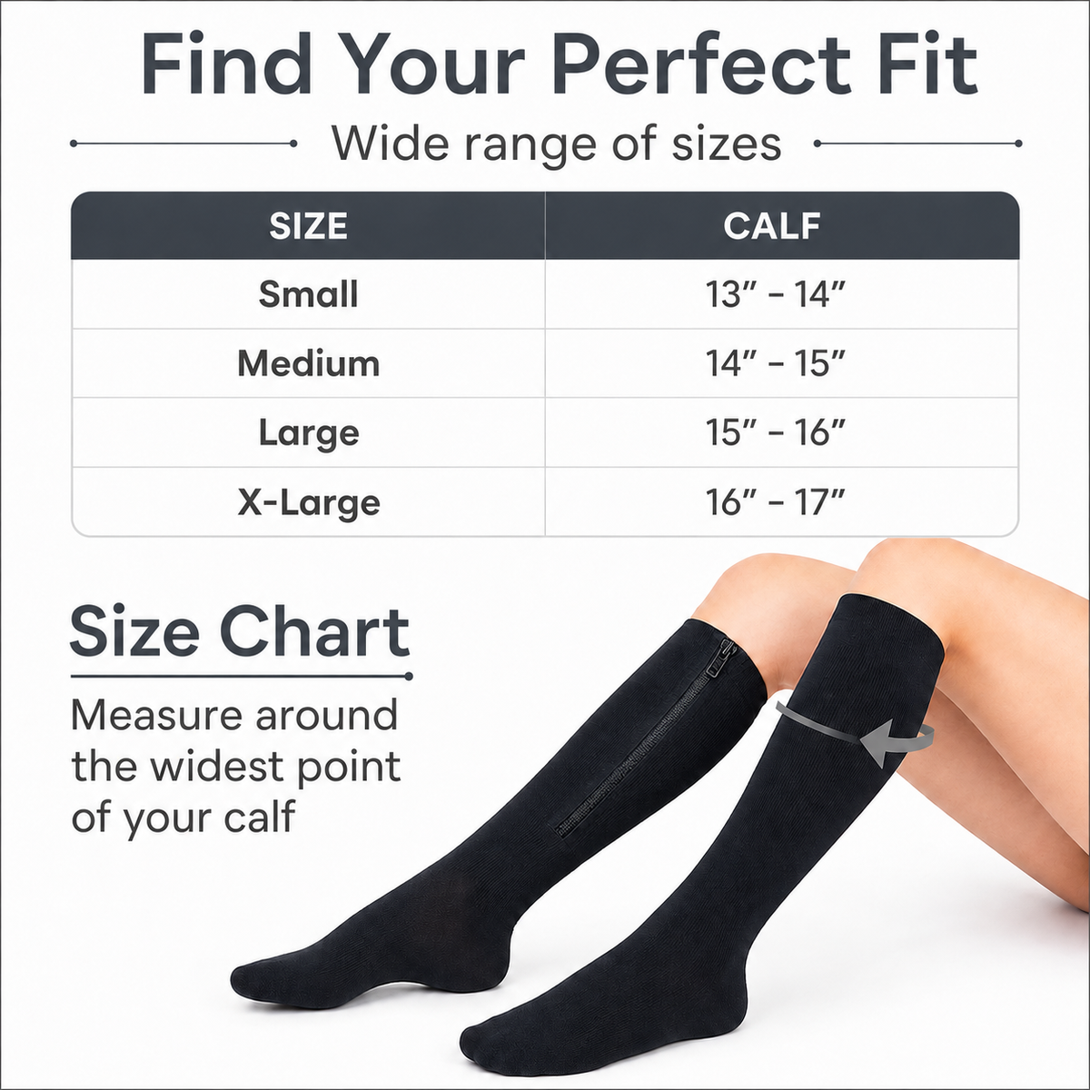 Unisex Zipper Knee-High Socks