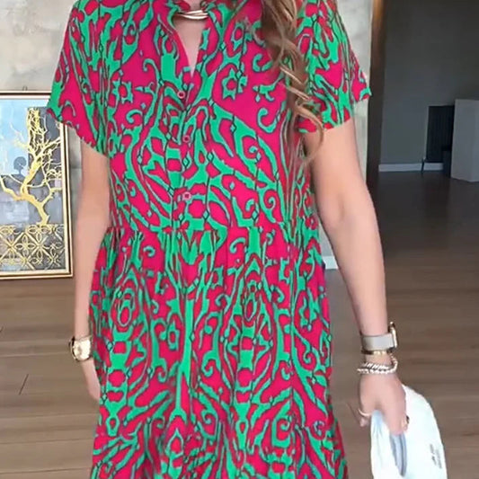 Women's Printed Relaxed Fit A-Line Maxi Dress