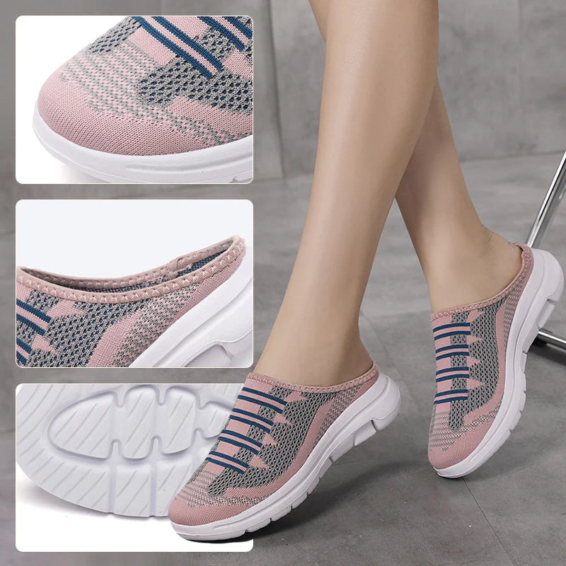 Women’s Breathable Knit Slip-On Slide Sneakers