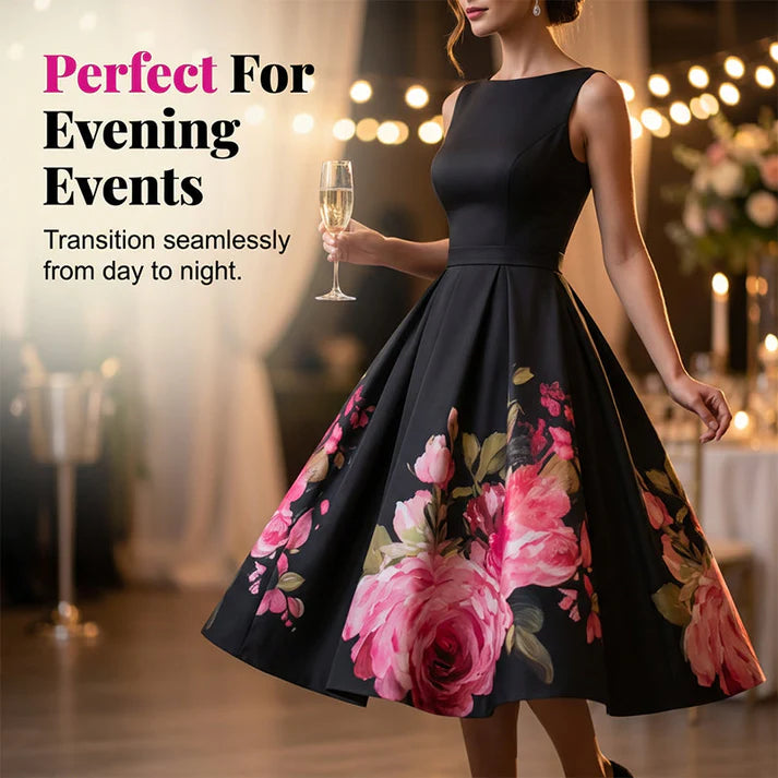 Women's Bloom Elegance Floral Midi Dress