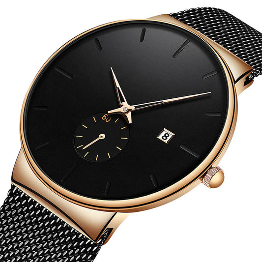 Men's Minimalist Mesh Strap Watch