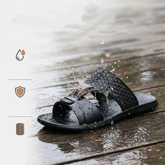 Men's Woven Strap Slide Sandals