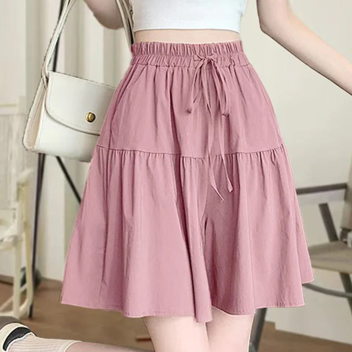Women's High-Waisted Wide Leg Culotte Shorts