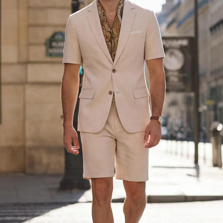 Men's Short Sleeve Blazer & Shorts Set