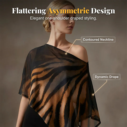 Asymmetric Shawl Top and Mini Skirt Set