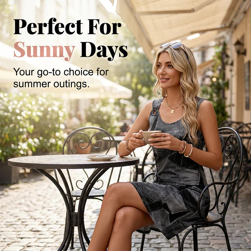 Women's Printed Sleeveless Shift Dress