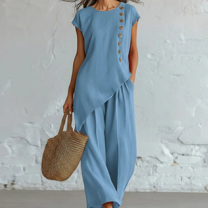 Women's Asymmetrical Hem Two-Piece Set