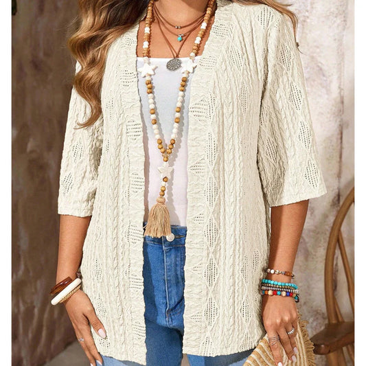 Women's Open-Front Textured Cardigan