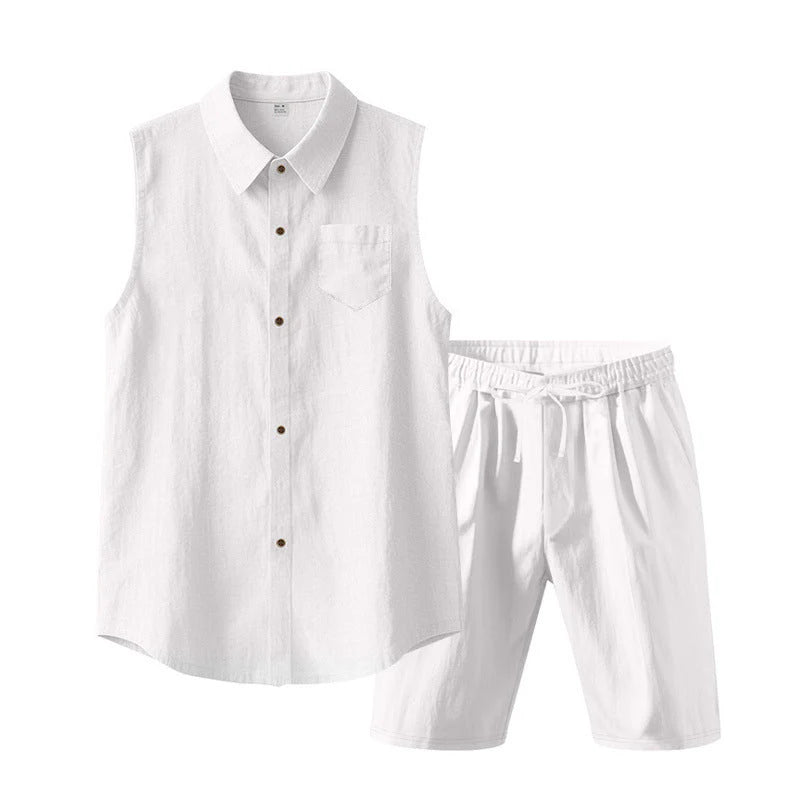 Men's Sleeveless Shirt and Shorts Set