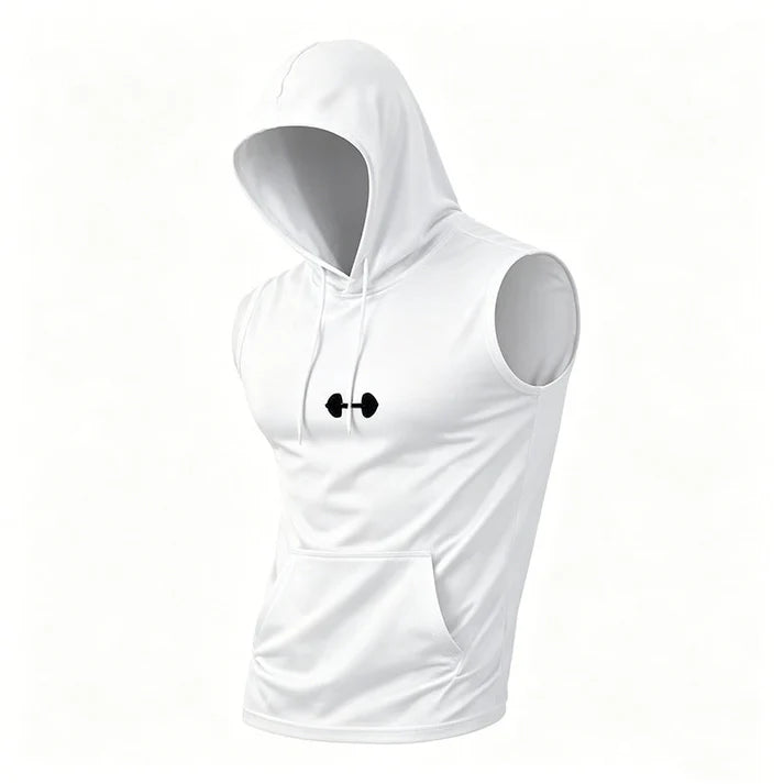 Men's Sleeveless Workout Hoodie Top