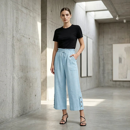 Women's Wide-Leg Drawstring Pants