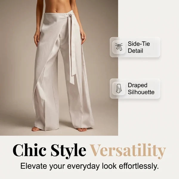 Women’s Wrap-Front Wide-Leg Pants