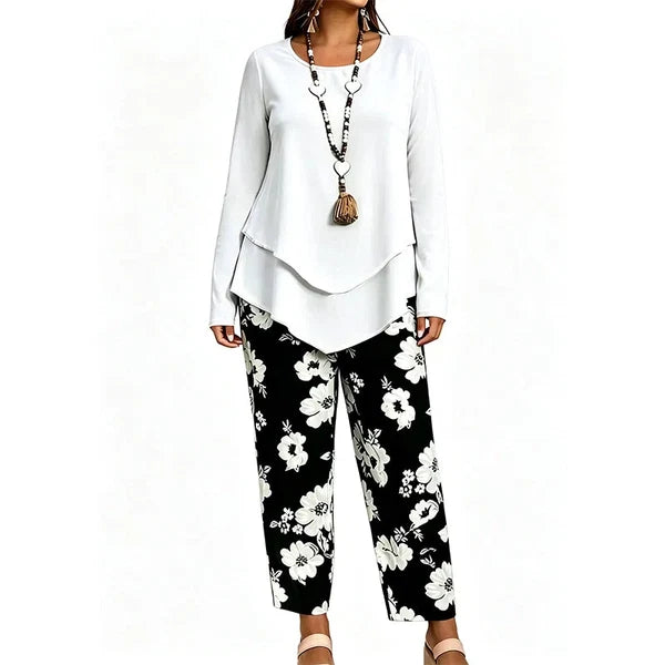Women’s Casual Two-Piece Top and Pants Set