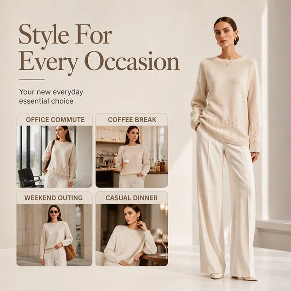 Women’s Cable Knit Round Neck Sweater