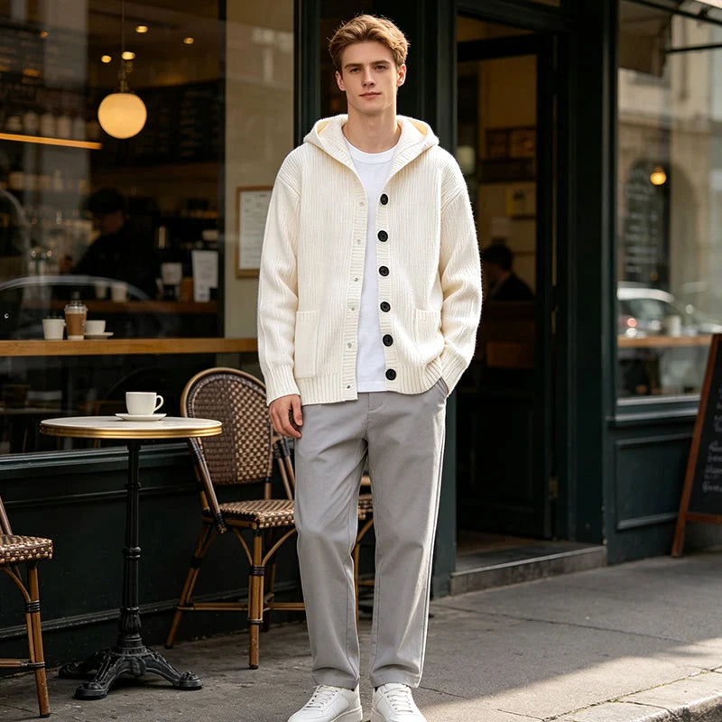 Men’s Hooded Button Cardigan