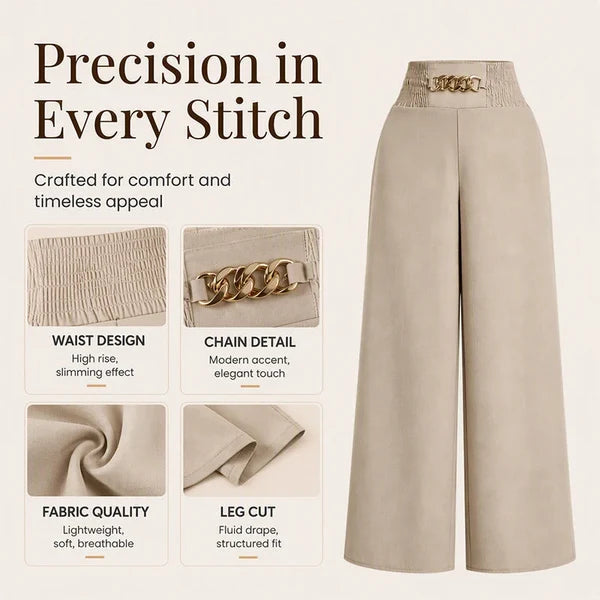 Women's Smocked Waist Wide-Leg Pants