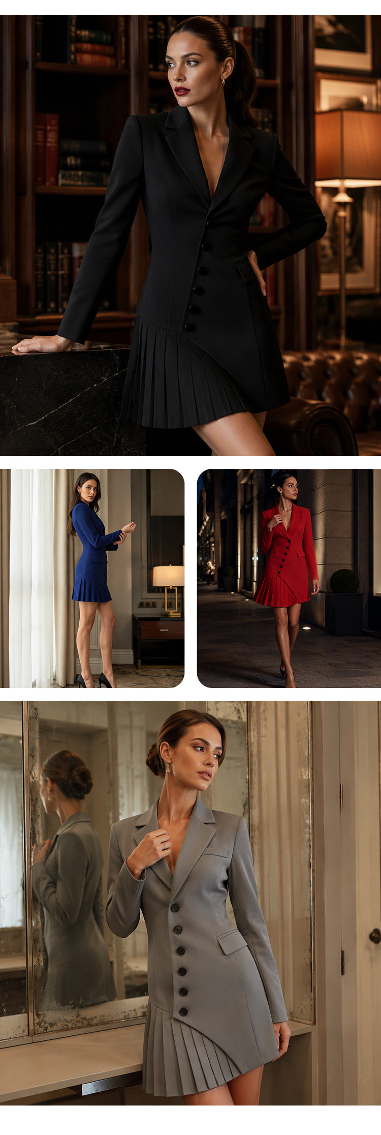 Women's Pleated Blazer Dress