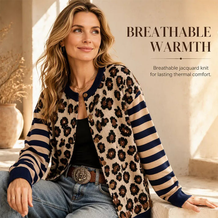 Women's Leopard Print Button Cardigan