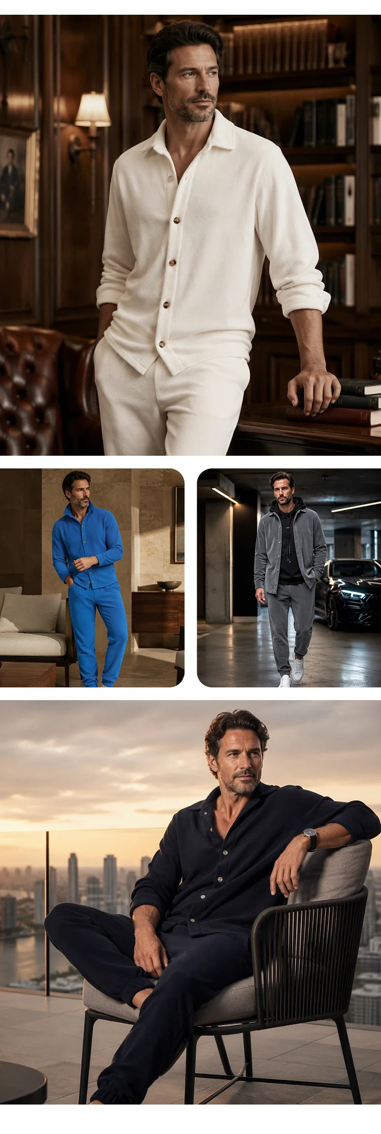Men's Button-Front Shirt and Pants Set