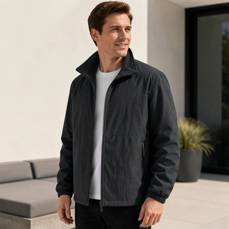 Men's Zip-Front Stand Collar Jacket