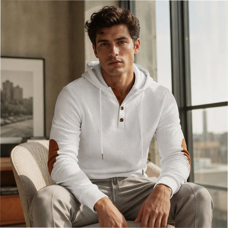 Men's Hooded Button-Front Sweatshirt