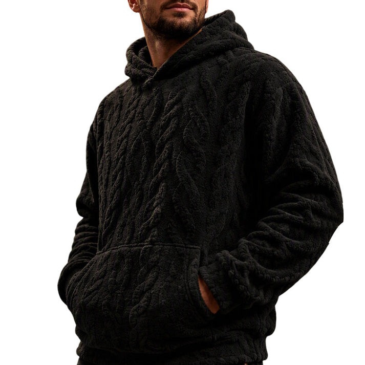 Men's Textured Hooded Pullover